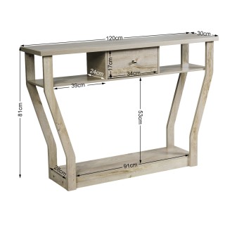Costway Ξύλινο Κονσόλα με Συρτάρι & Ράφι 120 x 30 x 81 cm Γκρι HW60... Costway Ξύλινο Κονσόλα με Συρτάρι & Ράφι 120 x 30 x 81 cm Γκρι HW60...