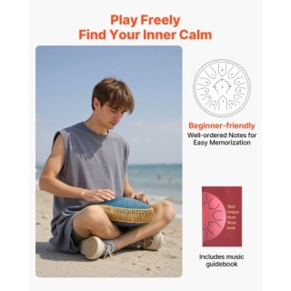 VEVOR Τύμπανο Χάλυβα 30,5cm με 13 Νότες σε Ντο Μείζονα, Σκούρο Μπλε...