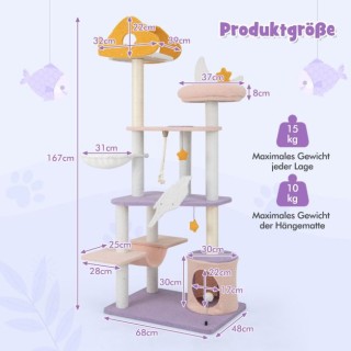 Δέντρο Γάτας - Ονυχοδρόμιο 167 cm  COSTWAY PV10139PU