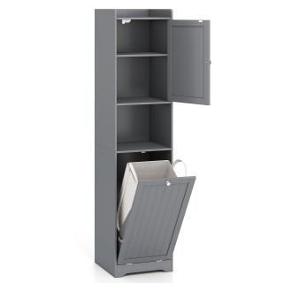 Costway Υψηλή και λεπτή ντουλάπα μπάνιου 170 cm με ρυθμιζόμενα ράφι...