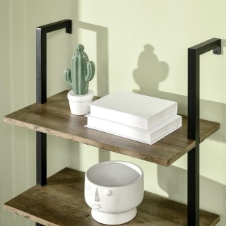 Βιβλιοθήκη HOMCOM Ladder με 5 ράφια σε βιομηχανικό στυλ σε ξύλο και...