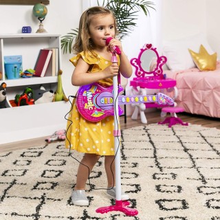 BAKAJI  Ηλεκτρική Κιθάρα + Μικρόφωνο Καραόκε Παιδικό Παιχνίδι Φώτα ...