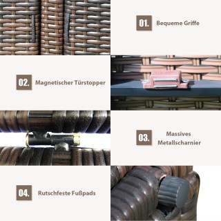 Costway  Πολυλειτουργικό Κουτί Αποθήκευσης Κήπου από Πλεκτό Ρατάν μ...