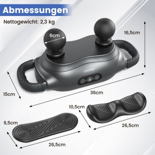 Costway Πολυλειτουργικό Μασάζ με 3 Κεφαλές και Ρυθμιζόμενη Ένταση γ...