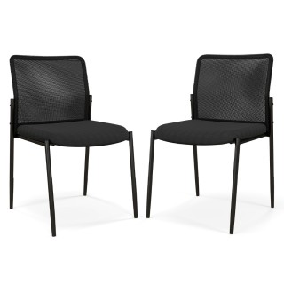 Costway  Σετ 2 Στοιβαζόμενες Καρέκλες Επισκεπτών Χωρίς Μπράτσα 63 x...