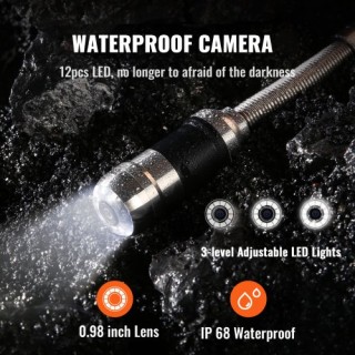 VEVOR  Κάμερα Επιθεώρησης Αποχέτευσης 165ft με Οθόνη 7 ιντσών LXKXS...