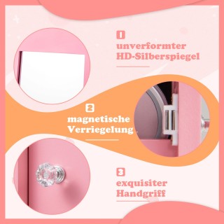 Costway Παιδική Ντουλάπα Κοσμημάτων με Περιστρεφόμενο Καθρέφτη 360°...