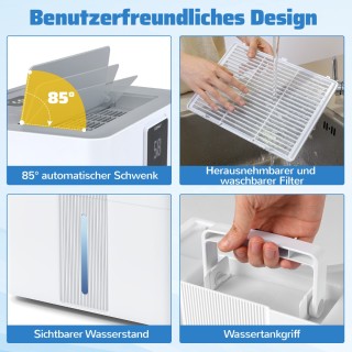 Costway  Απορροφητήρας  Υγρασίας 35 L/Ημέρα για το Σπίτι, Ενεργειακ...