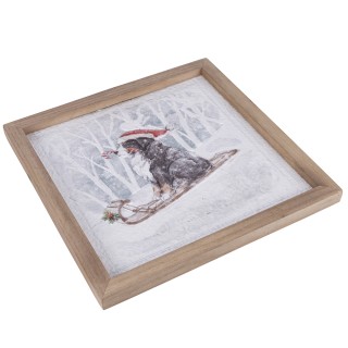 Villa DEste  Χριστουγεννιάτικος πίνακας 30x30 cm κορνίζα από ξύλο X...