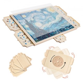 VEVOR Φορητός Ξύλινος Πίνακας Παζλ με Συρτάρια 1500 Κομματιών (86x6...