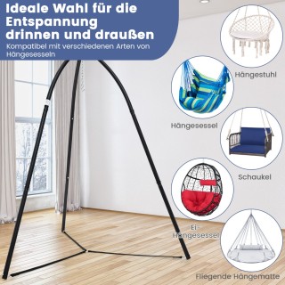 Costway Μαύρη Βάση Τριπόδι για Κρεμαστή Καρέκλα έως 200 kg NP11727BK