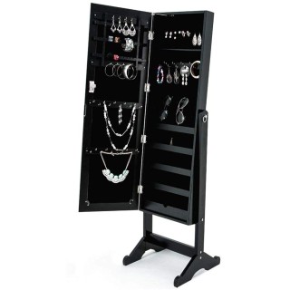BAKAJI Ντουλάπι Κοσμημάτων με Καθρέφτη Ginevra, Μαύρο 02822466