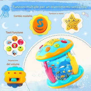 BAKAJI Ωκεάνιος Παράδεισος Περιστρεφόμενο Παιχνίδι με LED για Παιδι...