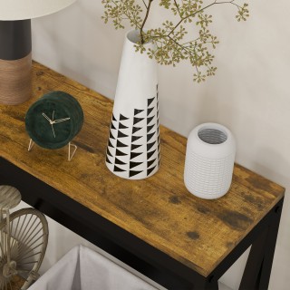 HOMCOM Βιομηχανικού Στυλ Κονσόλα Εισόδου με Πρίζες και USB Ξύλο και...