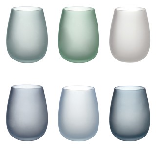 Villa DEste Σετ 6 ποτήρια νερού 600 ml από γυαλί με εφέ frosted Ha... Villa DEste Σετ 6 ποτήρια νερού 600 ml από γυαλί με εφέ frosted Ha...