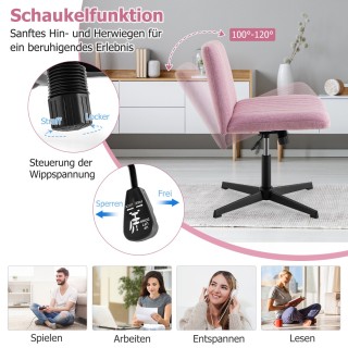 Costway Περιστρεφόμενη Καρέκλα Γραφείου Χωρίς Μπράτσα με Λινό Ύφασ... Costway Περιστρεφόμενη Καρέκλα Γραφείου Χωρίς Μπράτσα με Λινό Ύφασ...