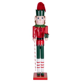 Galileo Ξύλινος χριστουγεννιάτικος καρυοθραύστης ύψους 80 εκ Elfo S...