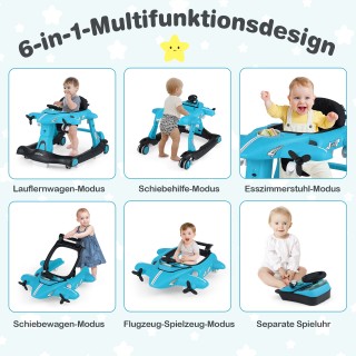 Costway Πολυμορφικός Παιδικός Περιπατητής 6-σε-1 με Ρόδες και Αεροπ... Costway Πολυμορφικός Παιδικός Περιπατητής 6-σε-1 με Ρόδες και Αεροπ...