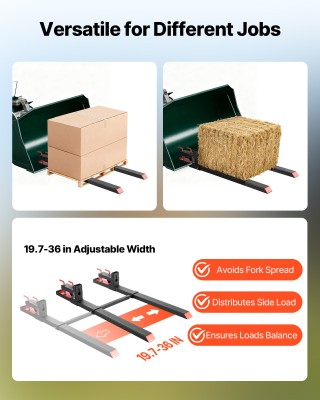 VEVOR Βαρέως Τύπου Πιρούνια Παλετών με Ρυθμιζόμενη Μπάρα Σταθεροποί...