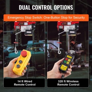 Ηλεκτρικός Γερανός VEVOR 1320 lbs με Ασύρματο & Ενσύρματο Χειριστήρ...
