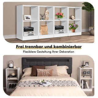 Costway Σετ 2 Ξύλινα Λευκά Ράφια με 2 Επίπεδα & Προστασία Ανατροπής... Costway Σετ 2 Ξύλινα Λευκά Ράφια με 2 Επίπεδα & Προστασία Ανατροπής...