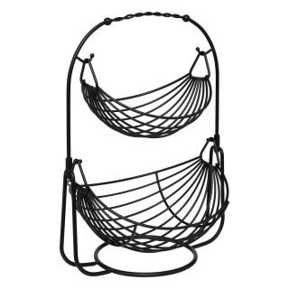 5FIVE Simply smart Καλάθι Φρούτων Δύο Επιπέδων  Black Edition  Μαύρ...