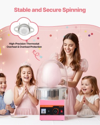 VEVOR Ηλεκτρική Μηχανή Μαλλιού της Γριάς 1000W με Κάλυμμα Ροζ ZHSK... VEVOR Ηλεκτρική Μηχανή Μαλλιού της Γριάς 1000W με Κάλυμμα Ροζ ZHSK...