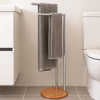 BAKAJI Διπλή Επιδαπέδια Πετσετοθήκη από Ανοξείδωτο Ατσάλι με Βάση Μ... BAKAJI Διπλή Επιδαπέδια Πετσετοθήκη από Ανοξείδωτο Ατσάλι με Βάση Μ...