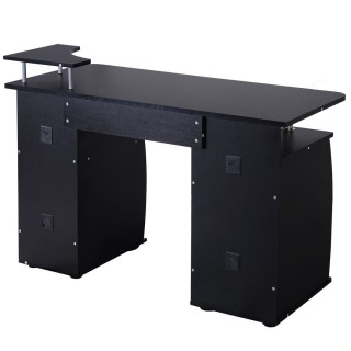 Costway Γραφείο Υπολογιστή με Ράφι Εκτυπωτή και Πληκτρολογίου - Μαύ...