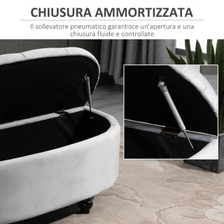 HOMCOM Αποθηκευτικός Πάγκος σε Ημικυκλικό Σχήμα, Βελούδο και Ξύλο, ... HOMCOM Αποθηκευτικός Πάγκος σε Ημικυκλικό Σχήμα, Βελούδο και Ξύλο, ...