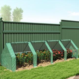 Outsunny Μίνι Θερμοκήπιο Κήπου με 4 Εξελισσόμενες Πόρτες και Επεκτε...