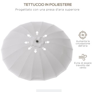 Outsunny Ομπρελόνι Κήπου και Βεράντας 2.5x2.5 μ με Μανιβέλα με 18 Α...