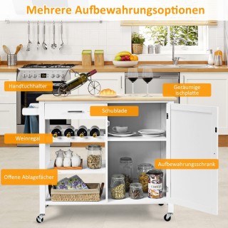 Costway Κινητό Νησίδα Κουζίνας με Συρτάρι 100 x 48 x 90 εκ Λευκό H... Costway Κινητό Νησίδα Κουζίνας με Συρτάρι 100 x 48 x 90 εκ Λευκό H...