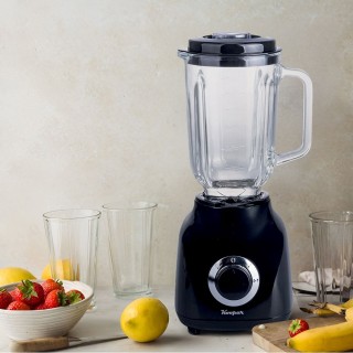 Kooper Μαύρο ηλεκτρικό μπλέντερ με γυάλινη κανάτα με διαγραμμίσεις ...