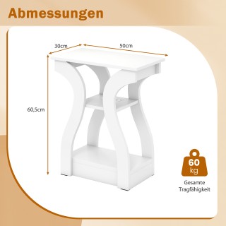 Costway Σετ 2 βοηθητικά τραπεζάκια σαλονιού με σταθμό φόρτισης και ...
