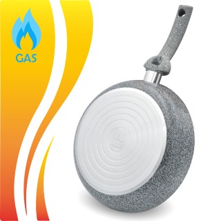 BAKAJI Σετ 3 Τηγάνια Primolla 20-24-28cm από Αλουμίνιο Εφέ Πέτρας γ...