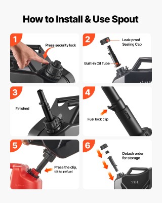 VEVOR Καναπές Μεταφοράς Καυσίμου 20L με Στόμιο & Άνετη Λαβή, Μέγ. Ρ...