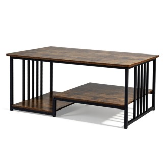 Costway Ορθογώνιο τραπεζάκι σαλονιού με 2 ράφια και ανθεκτικό μεταλ... Costway Ορθογώνιο τραπεζάκι σαλονιού με 2 ράφια και ανθεκτικό μεταλ...