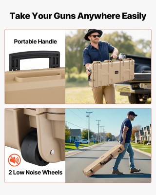 VEVOR Αδιάβροχη & Ανθεκτική Σκόνης Θήκη Όπλου με Προεγκοπή Αφρού, 1...