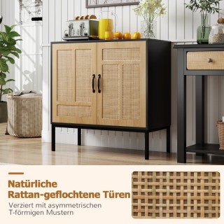 Costway Μαύρο Μπουφές Ρατάν με Ρυθμιζόμενο Ράφι και 2 Πόρτες 80 x ... Costway Μαύρο Μπουφές Ρατάν με Ρυθμιζόμενο Ράφι και 2 Πόρτες 80 x ...