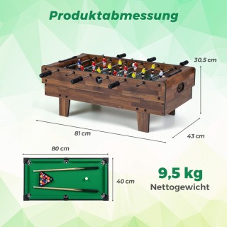 Costway Πολυλειτουργικός Τραπέζι 4 σε 1: Μπιλιάρδο, Πινγκ Πονγκ, Αε...