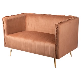 Galileo Δίθεσιος vintage καναπές καμηλό 126x75x82 cm από ξύλο με επ...