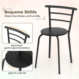 Σετ Τραπεζι και Καρέκλες 3τμχ Χρώματος Μαύρο COSTWAY KC56713DK Σετ Τραπεζι και Καρέκλες 3τμχ Χρώματος Μαύρο COSTWAY KC56713DK