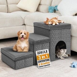 BAKAJI Πτυσσόμενη Πολυλειτουργική Σκάλα για Κατοικίδια 3 σε 1 με Χώ... BAKAJI Πτυσσόμενη Πολυλειτουργική Σκάλα για Κατοικίδια 3 σε 1 με Χώ...