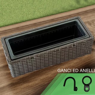 BAKAJI Ζαρντινιέρα Εξωτερικού Χώρου Μπαλκονιού από Ρατάν Καφέ 54 x... BAKAJI Ζαρντινιέρα Εξωτερικού Χώρου Μπαλκονιού από Ρατάν Καφέ 54 x...