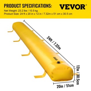 Σάκος Πλημμύρας VEVOR, 24 ft x 12 in, Επαναχρησιμοποιούμενοι Σωλήνε...