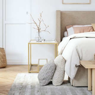 Costway Χρυσό Βοηθητικό Τραπέζι με 2 Επίπεδα από Σκληρυμένο Γυαλί ... Costway Χρυσό Βοηθητικό Τραπέζι με 2 Επίπεδα από Σκληρυμένο Γυαλί ...