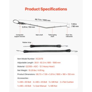 VEVOR Ρυθμιζόμενος Προστατευτικός Διασώστης Πρύμνης 26.9-62.2 in με... VEVOR Ρυθμιζόμενος Προστατευτικός Διασώστης Πρύμνης 26.9-62.2 in με...