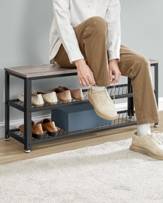 VASAGLE Παπουτσοθήκη Γκριζο-Μαύρη με Μεταλλικό Πλαίσιο και Ράφια 10... VASAGLE Παπουτσοθήκη Γκριζο-Μαύρη με Μεταλλικό Πλαίσιο και Ράφια 10...
