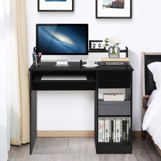 Costway  Μαύρο γραφείο υπολογιστή με συρτάρι αποθήκευσης 120 x 60 x...